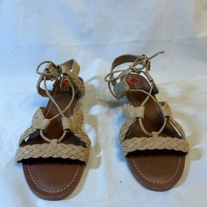 Carlos by Carlos Santana Braided Lace-Up Tan Women's Sandals 10